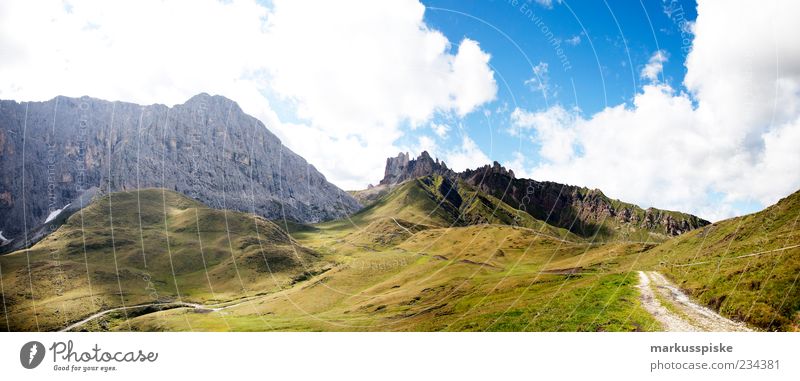 Horse teeth - Denti di Terrarossa - Seiser Alm Far-off places Freedom Mountain Nature Landscape Plant Summer Rock Alps Peak South Tyrol Dolomites Footpath