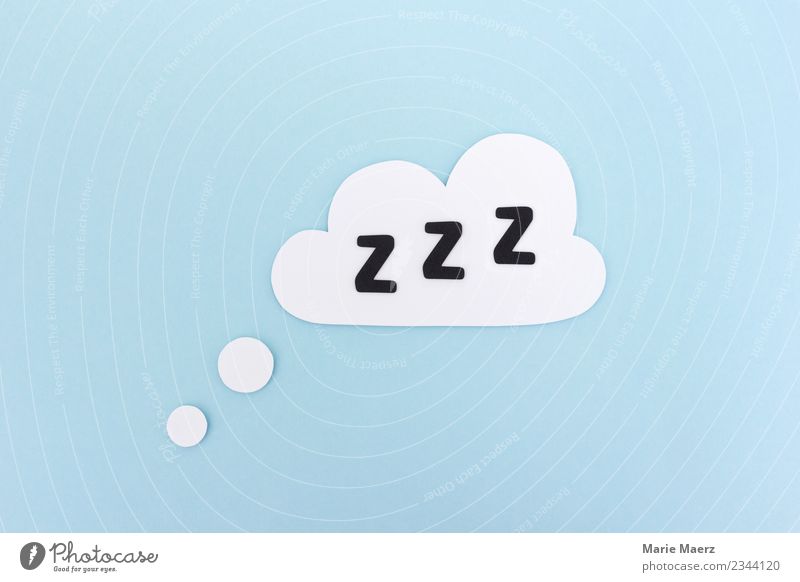 Sleep | Cloud with Z Z Z Clouds Relaxation Simple Healthy Blue White Fatigue Exhaustion Energy Dream Siesta Break paper cut Colour photo Studio shot