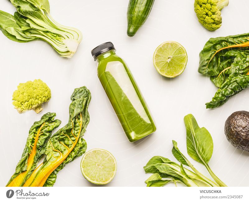 Bottles Delicious Detox Smoothies On White Stock Photo 1093658375