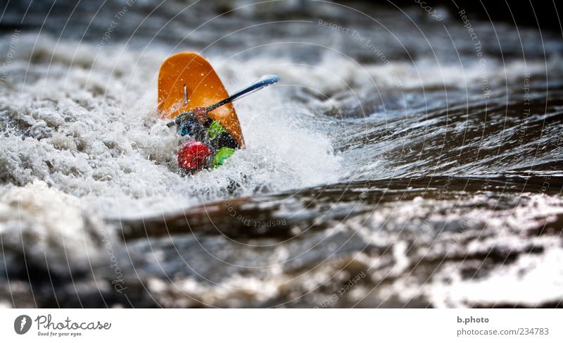 river playing Leisure and hobbies Aquatics Sportsperson Kayak River Paddle Rapid Waves Current Human being Masculine Adults 1 Nature Water Paddling Colour photo