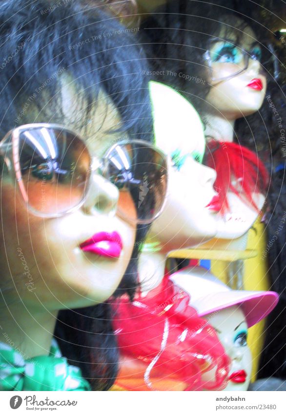second hair Wig Shop window Photographic technology Hair and hairstyles Doll Store premises Decoration strange Head