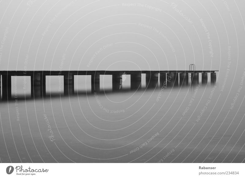 Morning (Grey) Environment Coast Lakeside Lake Garda Cold Sadness Concern Grief Fatigue Fear End Italy Dolomites Water Fog Creepy Concrete Ladder Time Black