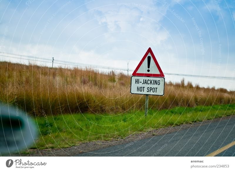 Good to know Traffic infrastructure Motoring Street Signs and labeling Driving Threat South Africa Colour photo Multicoloured Exterior shot Day Warning label