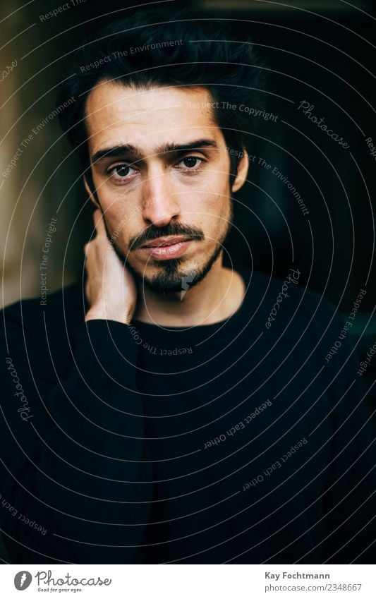 Sad Black Haired Man A Royalty Free Stock Photo From Photocase