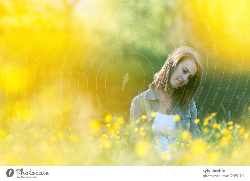 yellow paradise II Relaxation Calm Human being Feminine Young woman Youth (Young adults) Life 1 Environment Nature Plant Spring Summer Flower Blossom Yellow