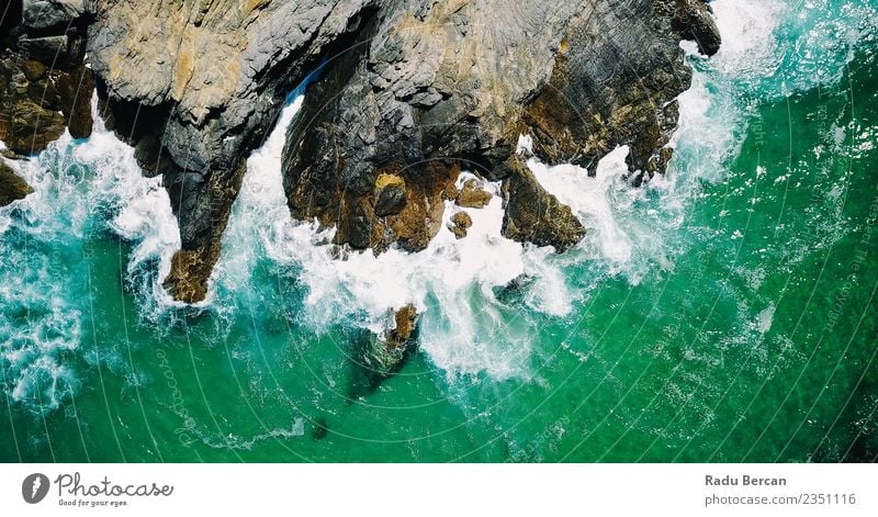 Aerial View Of Dramatic Ocean Waves Crushing In Lagos Environment Nature Landscape Earth Water Summer Hill Rock Coast Beach Bay Island Exotic Beautiful Maritime