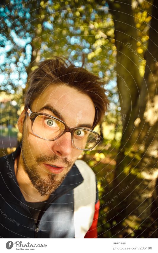 nerd in nature Masculine Man Adults 1 Human being 30 - 45 years Eyeglasses Hip & trendy Nerdy Disbelief Perturbed Whimsical Ask Perplexed Gaze Scare Amazed