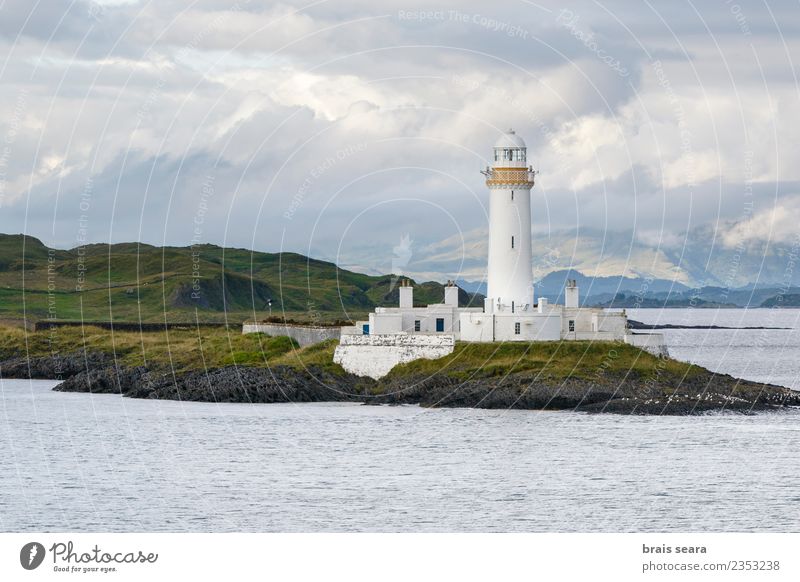 Eilean Musdile Lighthouse. Oban, Scotland, United Kingdom - Jul 09 2017 Summer Beach Ocean Island Dream house Architecture Environment Nature Landscape Water