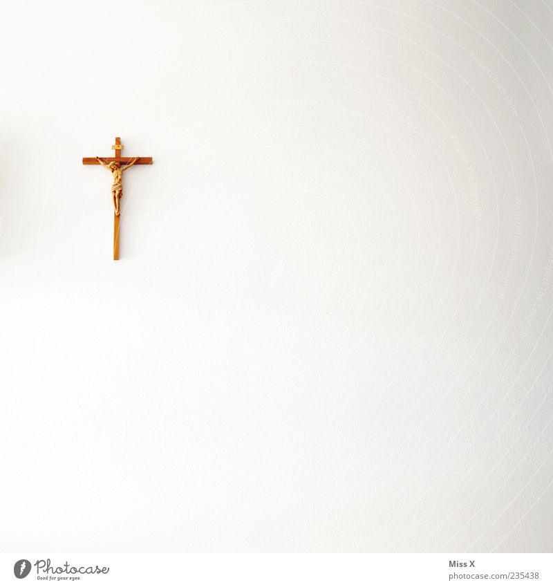 cefix Wall (barrier) Wall (building) White Religion and faith Crucifix Jesus Christ Wall decoration Prayer Church Catholicism Colour photo Subdued colour