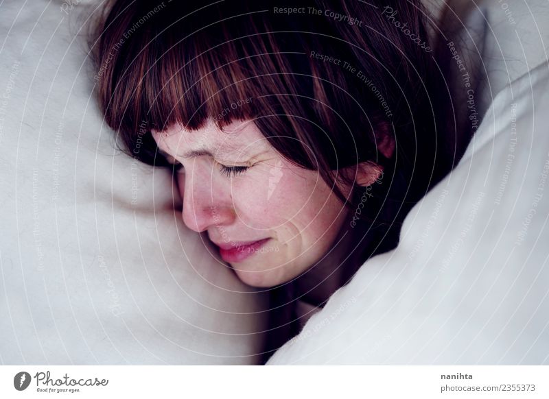 Young woman suffering chest pain - a Royalty Free Stock Photo from