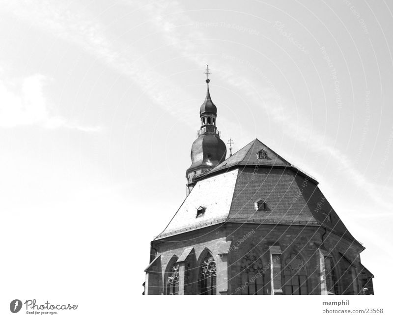 Heidelberg Church Impressions Christianity Summer's day Historic Marketplace House of worship Black & white photo Sky Religion and faith Tower Beautiful weather