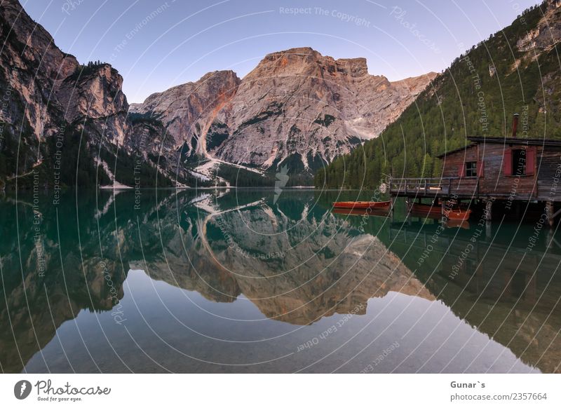 Braies mirror_001 Relaxation Vacation & Travel Tourism Trip Adventure Far-off places Freedom Summer Summer vacation Mountain Hiking Nature Landscape Water Rock