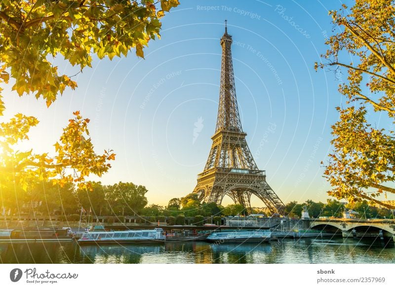 Paris morning sun Vacation & Travel Summer Town Capital city Skyline Manmade structures Building Architecture Eiffel Tower Love France urban City tourism French