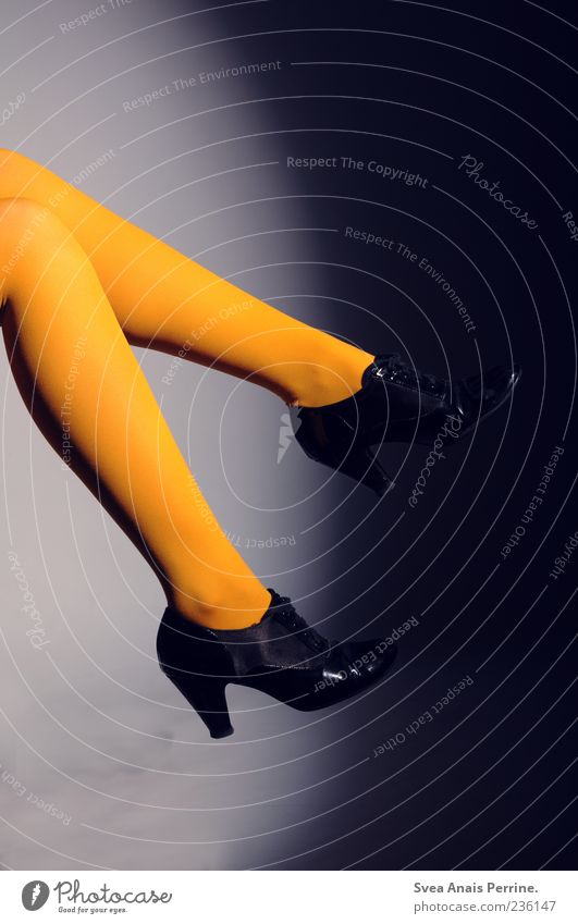 yellow. Feminine Young woman Youth (Young adults) Legs 1 Human being Fashion Stockings Tights Leggings Footwear High heels Hip & trendy Modern Self-confident