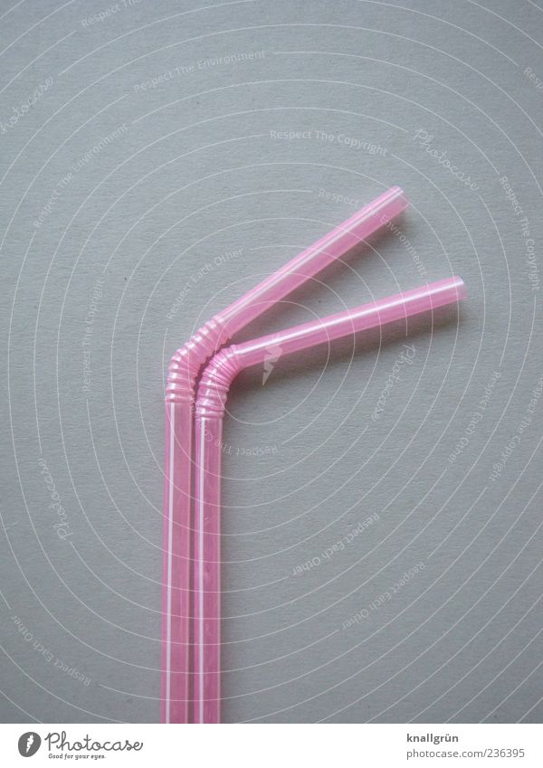 Buckling-Crack Straw Touch Lie Together Near Gray Pink White Happiness Joy Inspiration Contact Creativity Attachment buckled Colour photo Studio shot Deserted