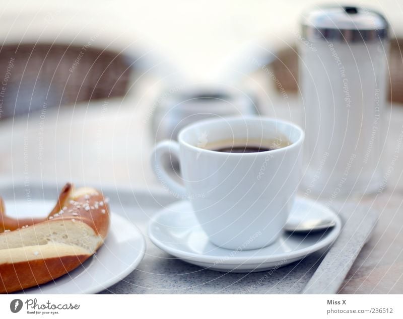 favourite breakfast Food Dough Baked goods Nutrition To have a coffee Beverage Hot drink Coffee Espresso Crockery Plate Cup Delicious Appetite Pretzel