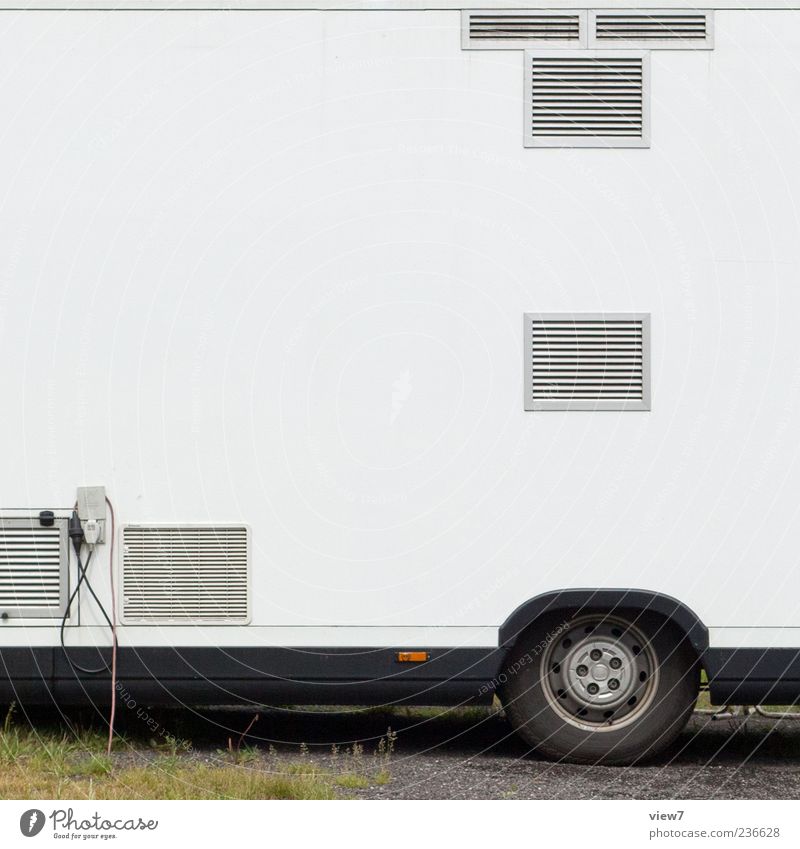 Doner kebab BackEnd Logistics Vehicle Metal Line Uniqueness Modern New White Stall Transporter Ventilation Connection Cable Colour photo Exterior shot Detail