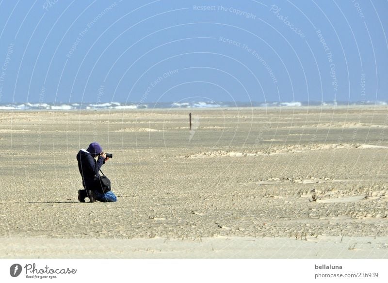 Spiekeroog, please be nice. Human being Woman Adults Life 1 Nature Landscape Sand Water Sky Cloudless sky Sunlight Summer Beautiful weather Wind Waves Coast