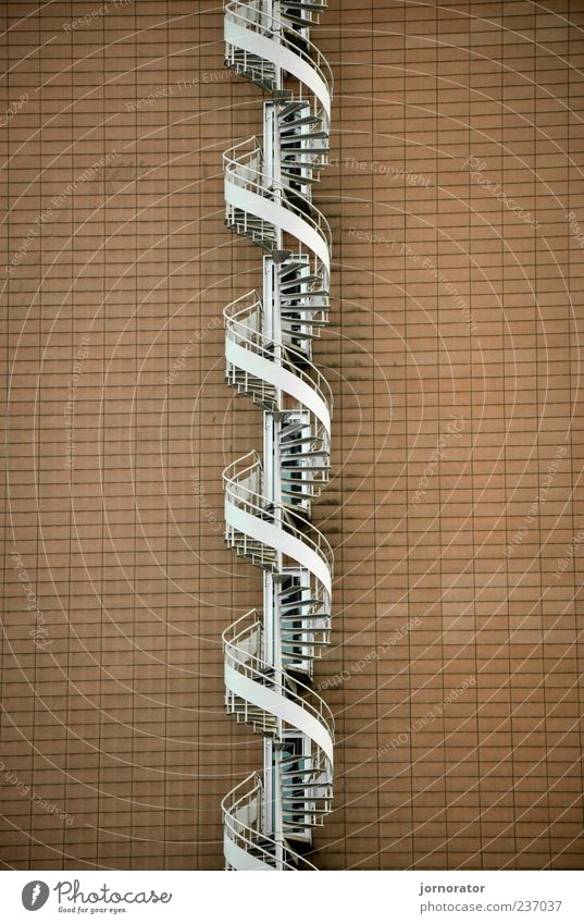 Stairs DNA Building Architecture Wall (barrier) Wall (building) Esthetic Infinity Brown White Upward Winding staircase Go up Colour photo Exterior shot