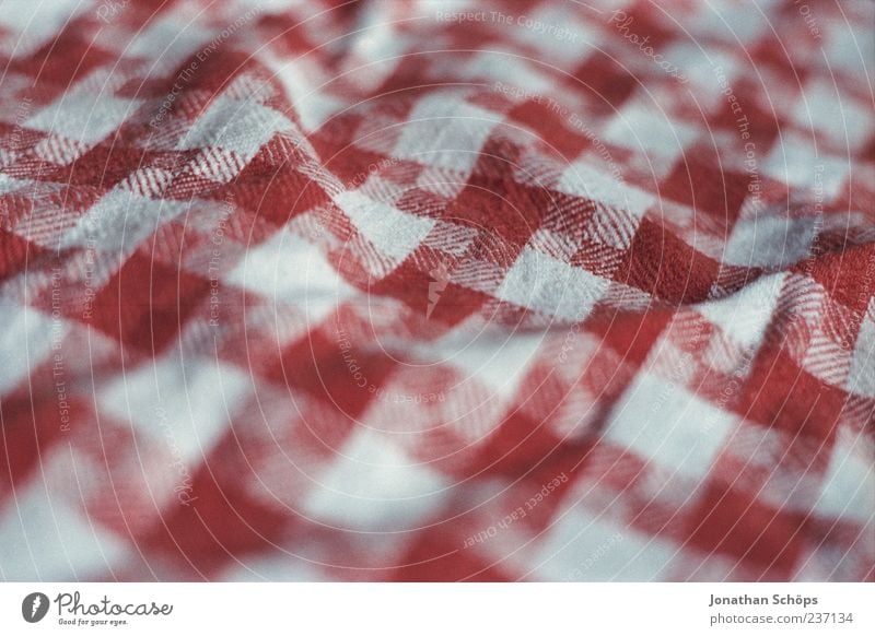 Table and chairs Red White Towel Dish towel Floor cloth Rag Checkered Folds Wrinkled Structures and shapes Cloth Cloth pattern Colour photo Exterior shot
