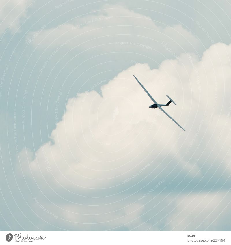 Huuuiiiiiii Leisure and hobbies Freedom Aviation Environment Sky Clouds Climate Beautiful weather Wind Two-seater Sailplane Flying Friendliness Bright Blue