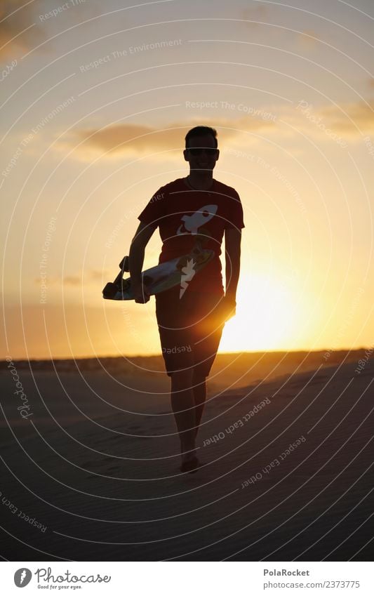 #AS# Walk in the... # Art Work of art Esthetic Idyll Longboard Skateboard Inline skating Skateboarding Extreme sports Relaxation Youth culture Hipster Desert