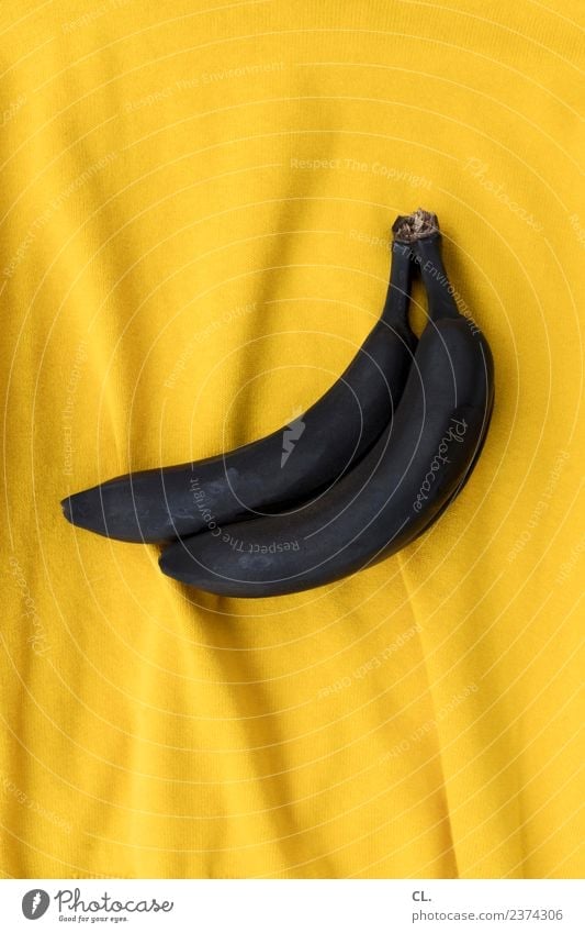 black bananas on yellow Food Fruit Banana Nutrition Art Cloth Sign Esthetic Exceptional Brown Yellow Black Design Uniqueness Colour Idea Inspiration Creativity