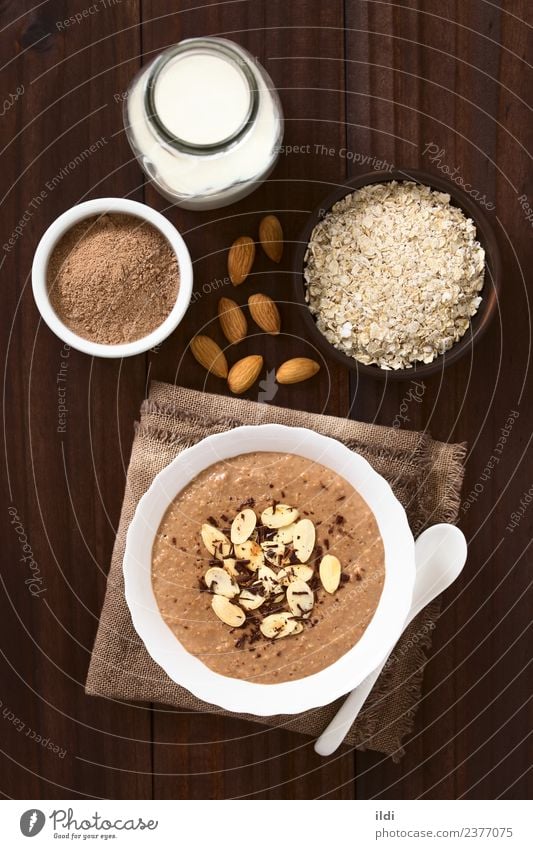 Chocolate Oatmeal or Oat Porridge Dairy Products Dessert Nutrition Breakfast Healthy food porridge oat oatmeal chocolate cacao milk Pudding groats Cereal grain