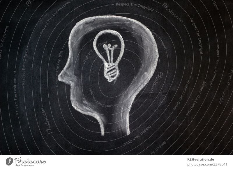 blackboard drawing  light bulb - a Royalty Free Stock Photo from