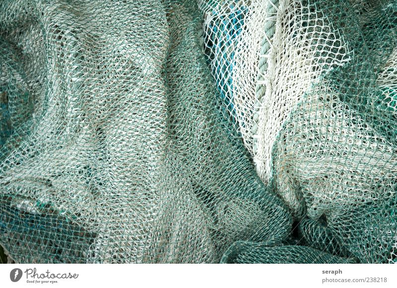 Net Fishing net Fishery Rope Material Plaited Structures and shapes Background picture Maritime Lie Deserted Bird's-eye view
