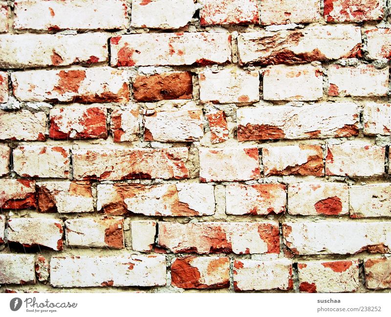 the wall .. Wall (barrier) Wall (building) Stone Concrete Brick Red Hard Closed Screening Barrier Weathered Colour photo Exterior shot Pattern