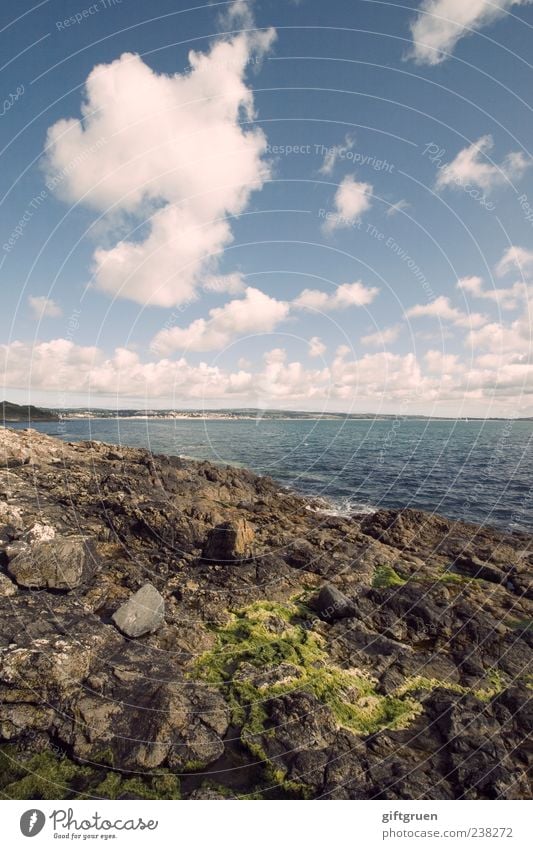 as far as my sight carries me Environment Nature Landscape Elements Earth Water Sky Clouds Climate Beautiful weather Rock Waves Coast Ocean Island Fresh