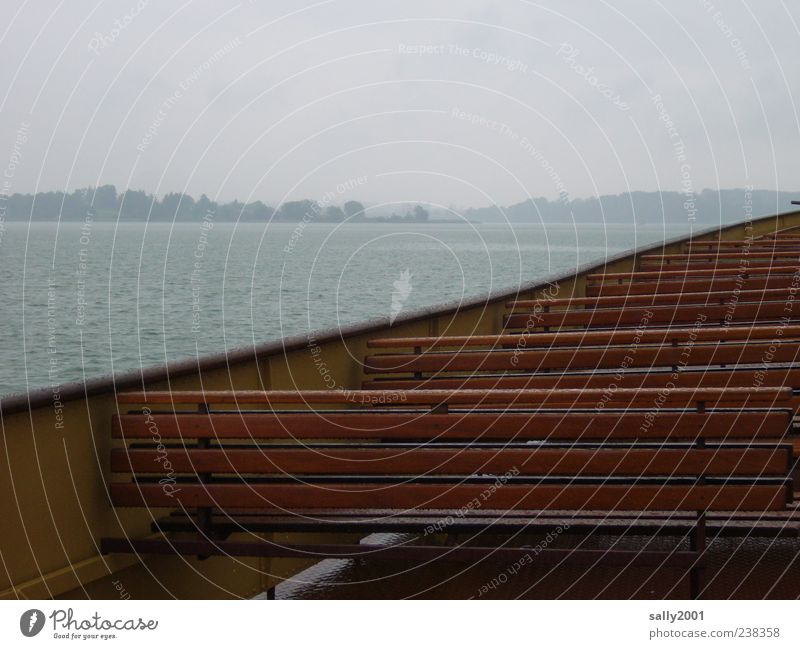 a rainy boat excursion... Vacation & Travel Trip Nature Clouds Weather Bad weather Gale Rain Lake Lake Chiemsee Boating trip Passenger ship Cold Wet Calm