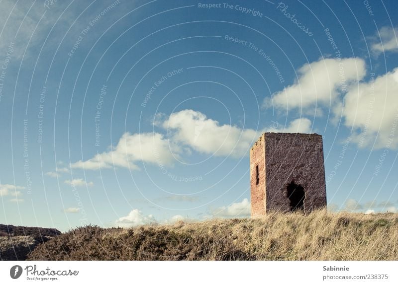 Watchtower for Bella Vacation & Travel Summer Tower Watch tower Environment Nature Earth Sky Clouds Sun Wind Plant Hill Coast Scotland Facade Window Door