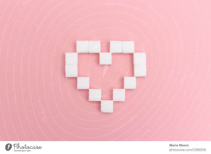 Zuckerliebe - Heart of sugar cubes Sugar Feasts & Celebrations Eating Love Esthetic Exceptional Delicious Sweet Pink White Vice Happy Enthusiasm Longing