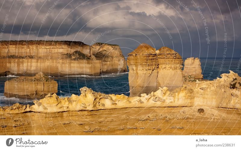 great ocean road Nature Landscape Elements Water Clouds Storm clouds Rock Coast Bay Ocean Exceptional Firm Gigantic Natural Wanderlust Vacation & Travel