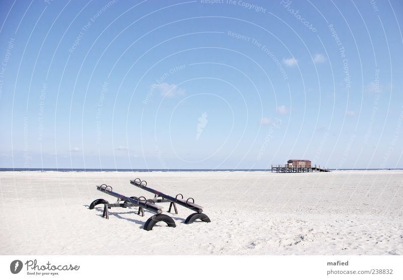 Sunday morning in the amusement park Summer Beach Ocean Landscape Sand Air Water Sky Beautiful weather Coast North Sea St. Peter-Ording Blue Brown Gray White