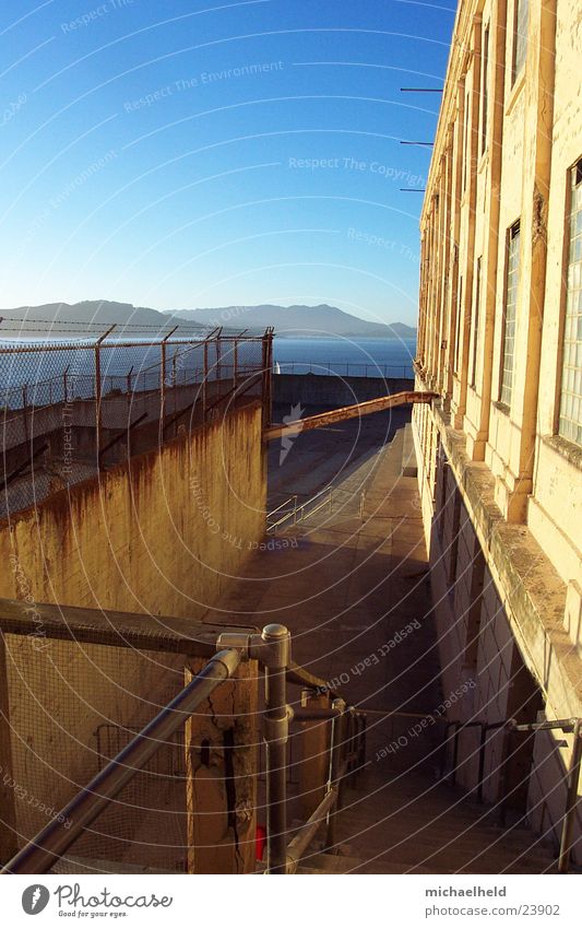 Alcatraz San Francisco Exterior shot Wall (building) Illuminate North America Penitentiary Mountain Stairs