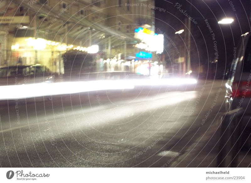 Hamburg@night Night Light Mobility In transit Long exposure Asphalt Transport Rain Street Movement Eppendorf Tree Blur Water