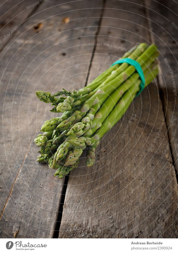 Fresh green organic asparagus Food Vegetable Nutrition Organic produce Vegetarian diet Diet Healthy delicious tasty heap Vitamin antioxidant Rubber Band