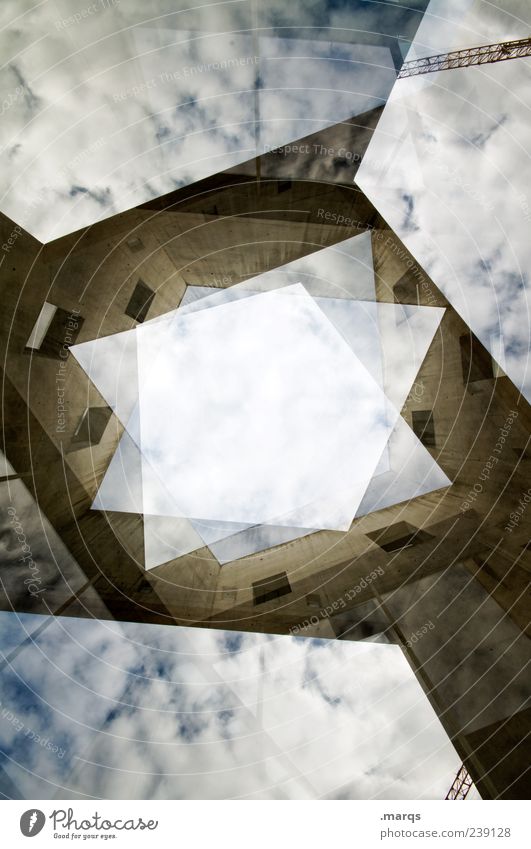 rhomb Style Sky Clouds Manmade structures Building Architecture Facade Tall Uniqueness Modern Crazy Chaos Advancement Perspective Planning Change Skyward