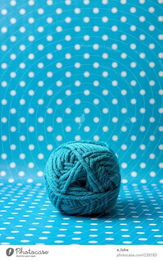 in the beginning was the wool Leisure and hobbies Handcrafts Knit Kitsch Soft White Design Colour Center point Arrangement Turquoise Wool Point Spotted