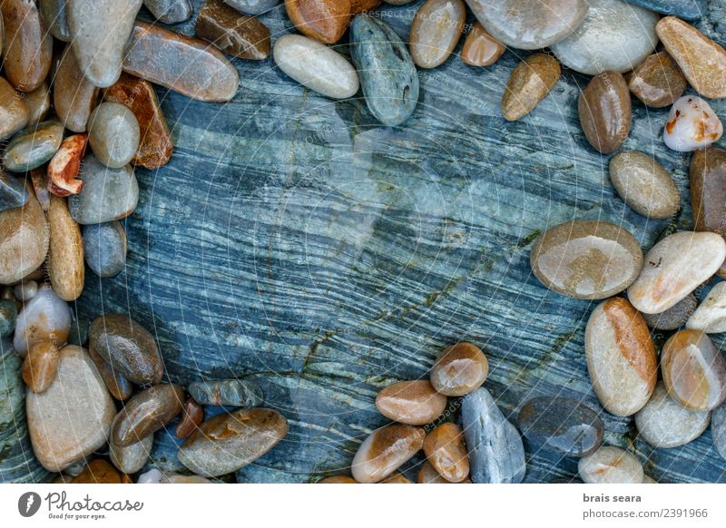 Pebbles over stone composition for background. Design Relaxation Swimming pool Beach Ocean Decoration Wallpaper Science & Research Environment Nature Landscape