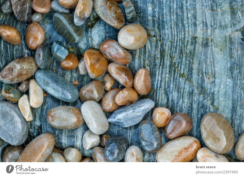 Pebbles over stone composition for background. Design Relaxation Swimming pool Beach Ocean Decoration Wallpaper Science & Research Group Environment Nature