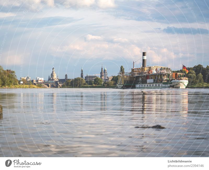 Dresden Skyline Steamship Shopping Fishing (Angle) Vacation & Travel Tourism Trip Sightseeing City trip Cruise Summer Aquatics Sailing Landscape Plant