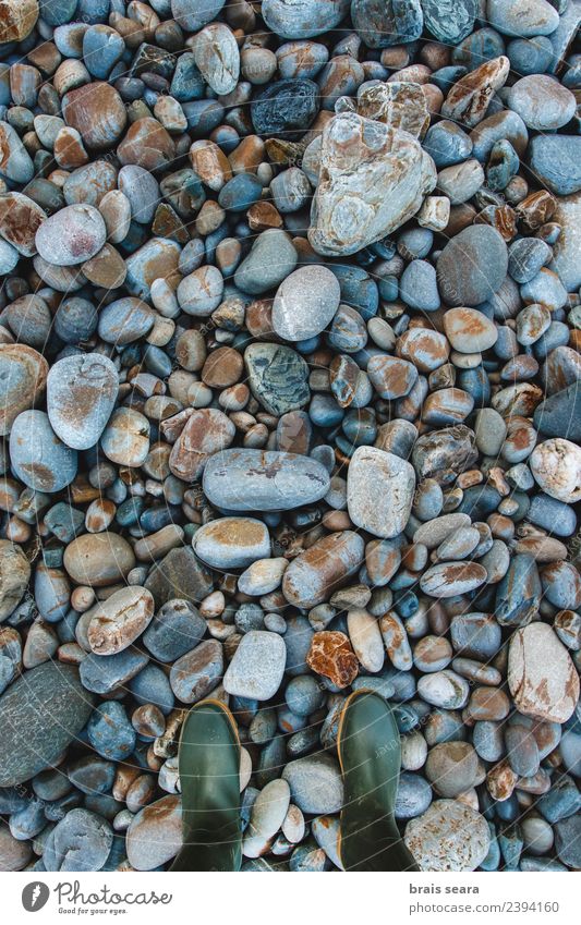 Pebbles background and boots Design Beautiful Vacation & Travel Summer Beach Ocean Decoration Wallpaper Feet 1 Human being Group Environment Nature Landscape