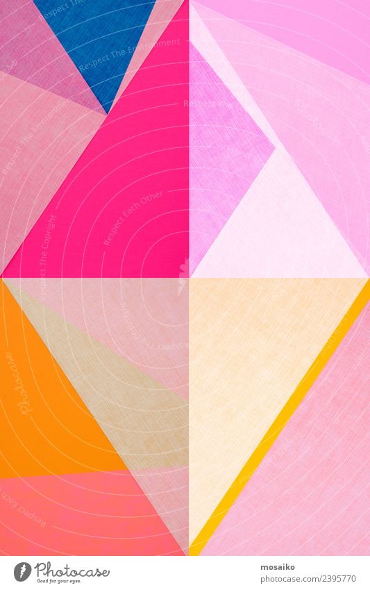 geometric shapes on paper texture Elegant Style Design Joy Art Work of art Fashion Esthetic Contentment Kitsch Pop music Colour Structures and shapes Pink