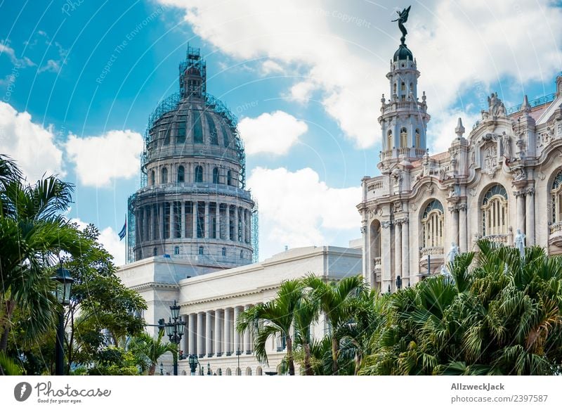 Havana Capitol Cuba United States Capitol Blue sky Clouds Summer Vacation & Travel Travel photography Wanderlust City Charming Deserted Tourist Attraction