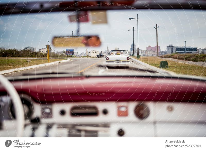 Egoperspective from an Oldtimer Cuba Havana Island Vacation & Travel Travel photography Trip Sightseeing Driving Highway ramp (exit) Vintage car Rear seat