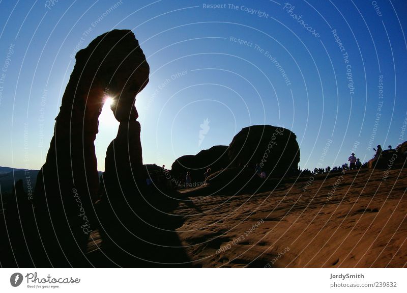 The Delicate Arch at Sundown Landscape Earth Cloudless sky Sunrise Sunset Sunlight Rock Desert Arches National Park Stone Discover Large Bright Natural Nature